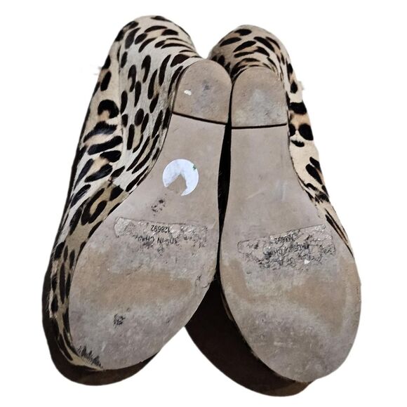 gyaru mcbling leopard print pony hair leather wedges - Picture 3 of 5